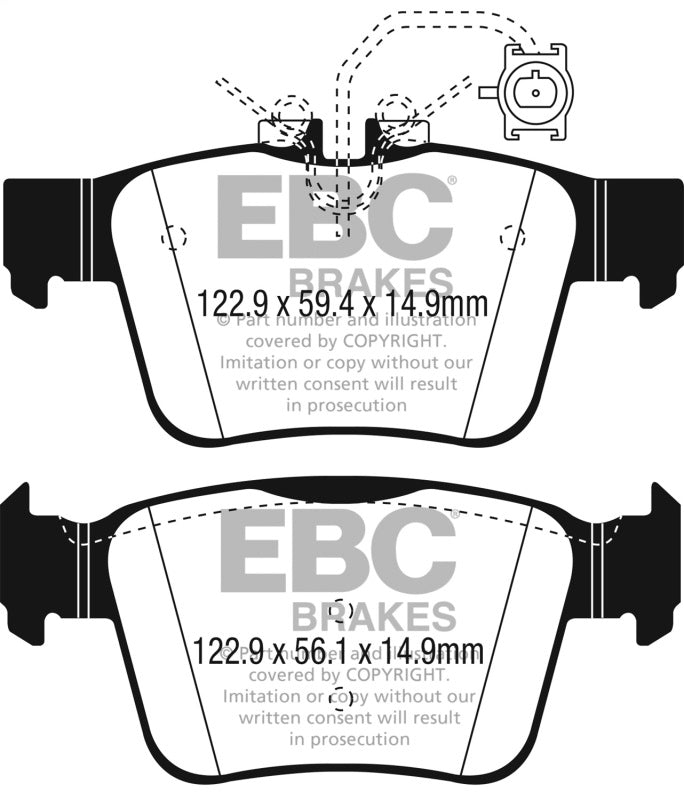 EBC Ultimax2 Rear Brake Pads | 99-04 Chrysler 300M 3.5