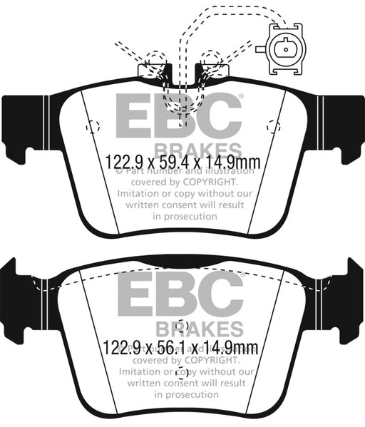 EBC redstuff brake pads rear fits 2017 Alfa Romeo Giulia 2 0t