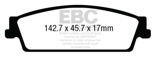 EBC ultimax brake pads rear part UD1707 fits 2015 Cadillac Escalade 6 2 2wd Ultimax2