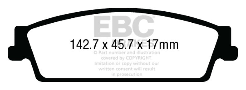EBC ultimax brake pads rear part UD1707 fits 2015 Cadillac Escalade 6 2 2wd Ultimax2