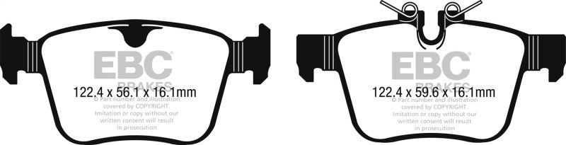 EBC redstuff brake pads rear fits 2015 17 Jaguar Xf 3 0l