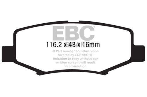 EBC greenstuff brake pads rear part DP61799 fits 2006 11 Dodge Nitro 3 7