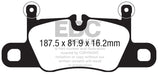 EBC yellowstuff brake pads rear fits 2016 Porsche 911 991 2 W Cast Iron