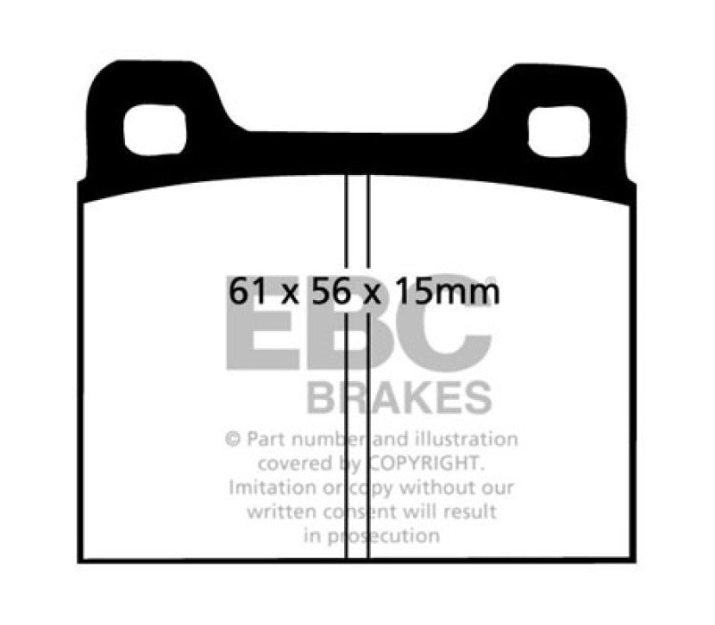 EBC yellowstuff brake pads front fits 1964 69 Porsche 911 2 0 M Caliper Solid