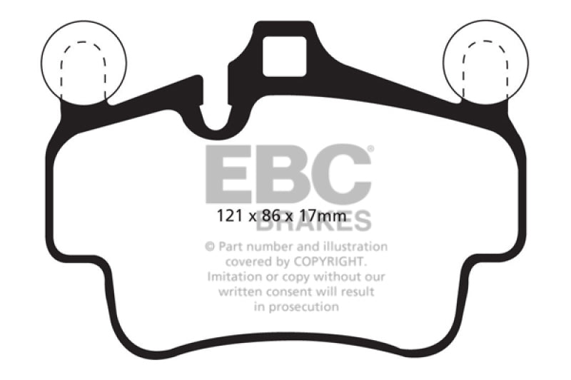 EBC yellowstuff brake pads front fits 2007 08 Porsche 911 997 Cast Iron