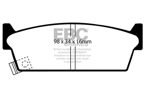 EBC redstuff brake pads rear part DP3686 fits 1990 93 Infiniti M30 3 0