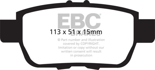 EBC greenstuff brake pads rear part DP61754 fits 2005 14 Honda Ridgeline 3 5