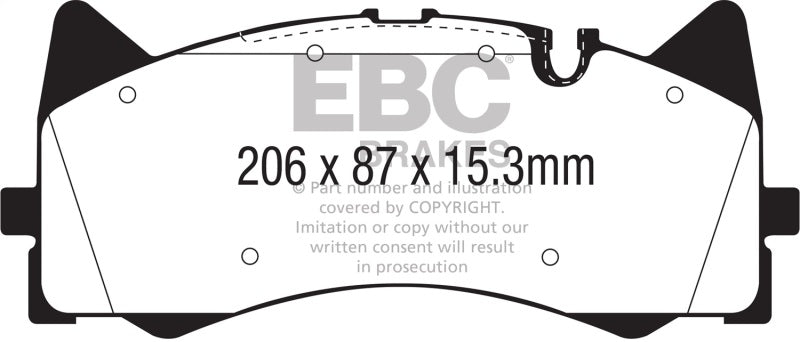 EBC yellowstuff brake pads front fits 2015 Mercedes Benz C63 Amg W205 4 0l Twin Turbo