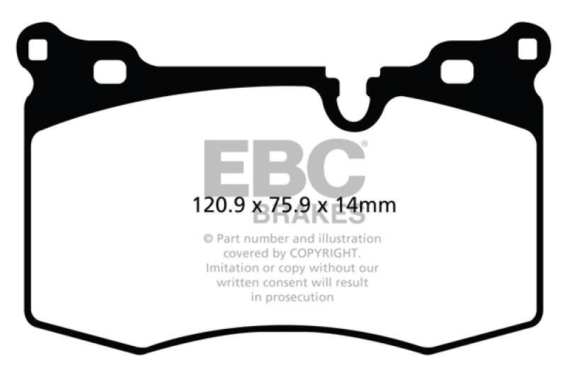 EBC yellowstuff brake pads front fits 2009 14 Mini Hardtop 1 6 Turbo J C Works