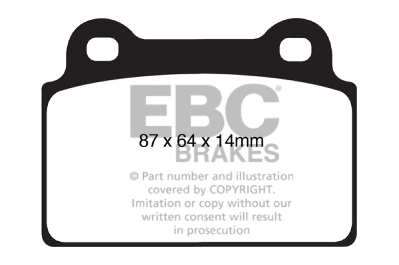 EBC yellowstuff brake pads rear fits 2008 16 Mitsubishi Lancer Evo 10 2 0 Turbo 1 Piece
