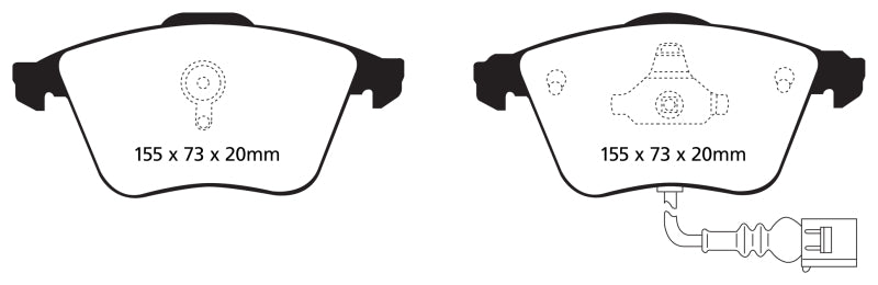 EBC redstuff brake pads front fits 2007 10 Audi Tt Quattro 3 2