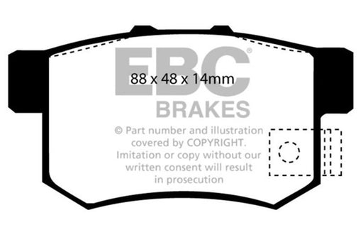 EBC yellowstuff brake pads rear part DP4781 fits 2001 03 Acura Cl 3 2