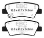 EBC yellowstuff brake pads rear fits 2012 Hyundai Elantra GT 2