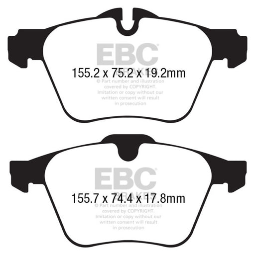 EBC redstuff brake pads front fits 2013 Jaguar F Type Cast Iron