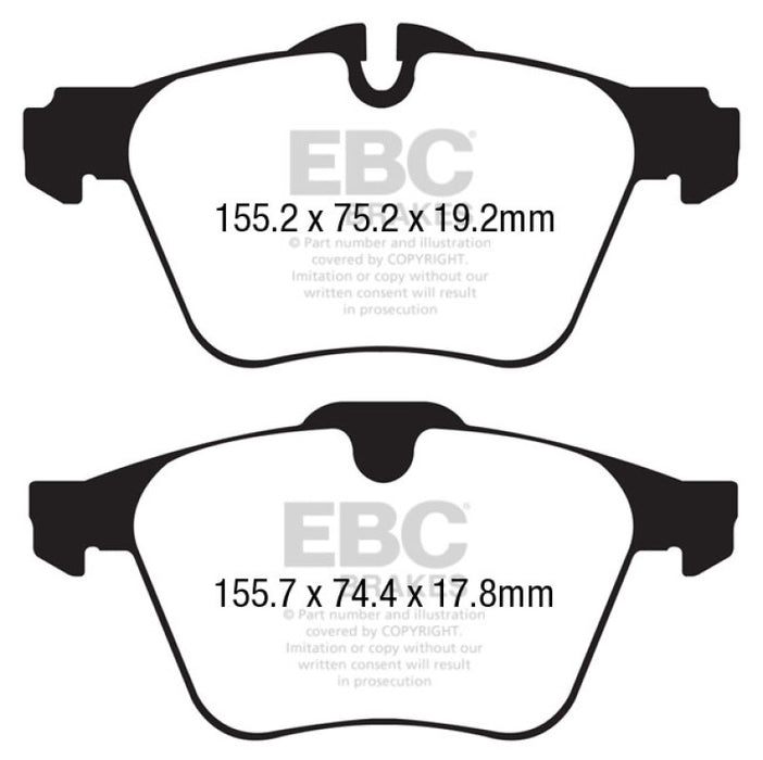 EBC redstuff brake pads front fits 2013 Jaguar F Type Cast Iron