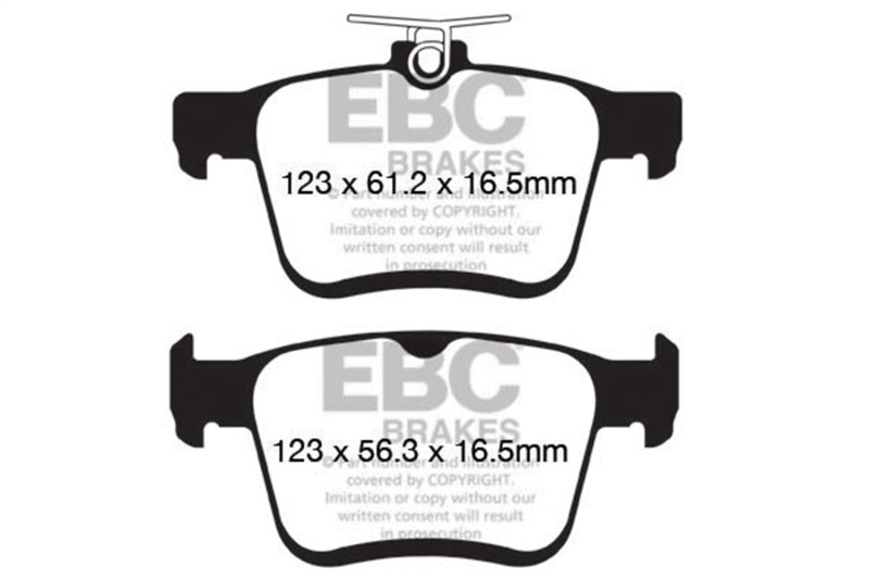 EBC ultimax brake pads rear part UD1761 fits 2014 Audi A3 1 8 Turbo W Electronic Parking