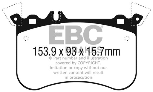 EBC yellowstuff brake pads front fits 2014 18 Mercedes Cla45 Amg W 13 8in