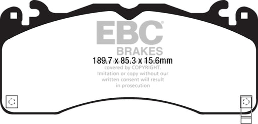 EBC yellowstuff brake pads front fits 2015 Ford Mustang 5 0