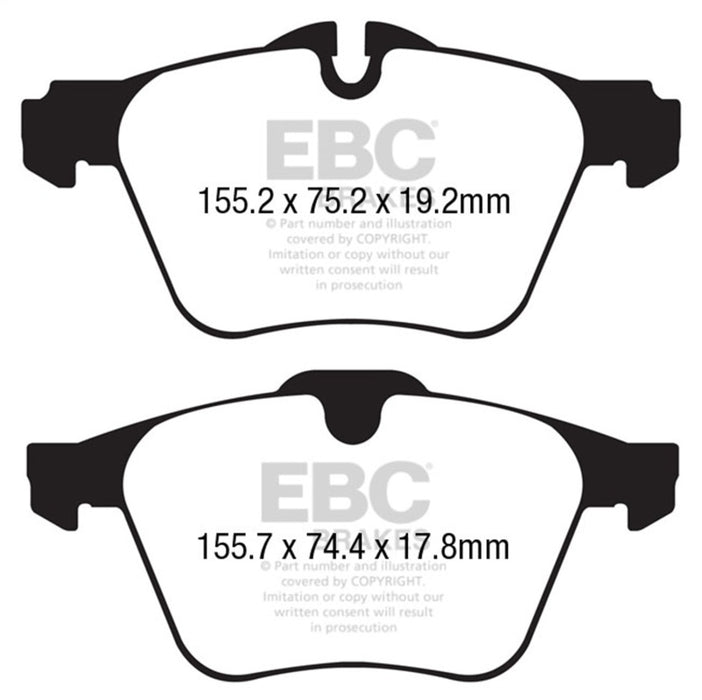 EBC redstuff brake pads front fits 2013 Jaguar F Type Cast Iron