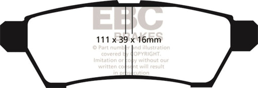 EBC yellowstuff brake pads fits 2005 Nissan Frontier 2 5 2wd