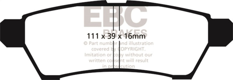 EBC yellowstuff brake pads fits 2005 Nissan Frontier 2 5 2wd