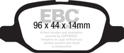 EBC redstuff brake pads rear fits 2011 Fiat 500 1 4 Ate Calipers