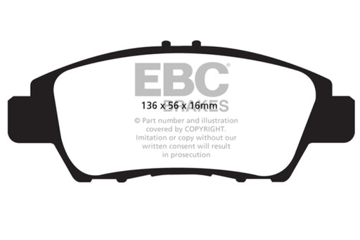 EBC yellowstuff brake pads front fits 2010 15 Honda Cr Z