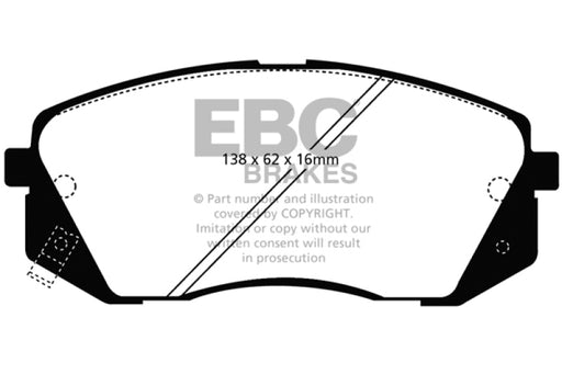 EBC yellowstuff brake pads front fits 2015 Hyundai Sonata 1 6 Turbo Elec Park