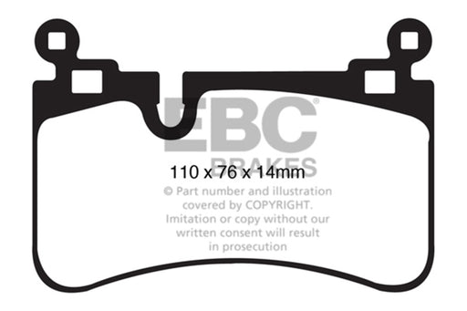 EBC yellowstuff brake pads rear fits 2008 13 Mercedes Benz C63 Amg W204 6 2