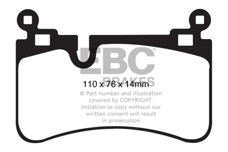 EBC yellowstuff brake pads rear fits 2008 13 Mercedes Benz C63 Amg W204 6 2