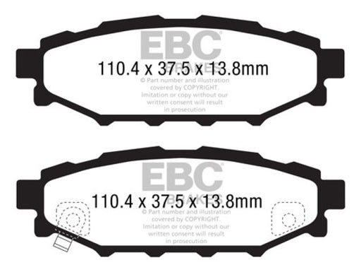 EBC yellowstuff brake pads rear fits 2012 Subaru Brz 2 0 Solid