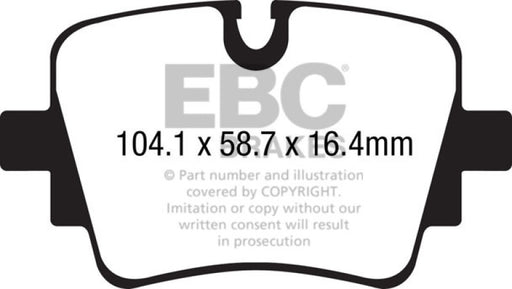EBC redstuff brake pads rear fits 2013 Jaguar F Type Cast Iron