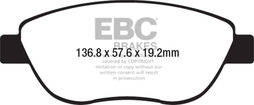 EBC redstuff brake pads front fits 2014 17 Fiat 500
