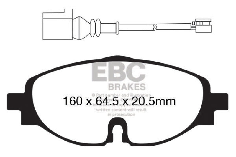 EBC greenstuff brake pads front part DP22150 fits 2014 Audi A3 1 8 Turbo