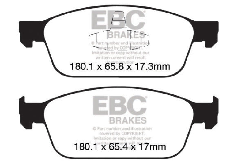 EBC greenstuff brake pads front part DP22145 fits 2012 Ford Focus 2 0 Turbo ST