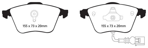 EBC yellowstuff brake pads front fits 2007 10 Audi Tt Quattro 3 2