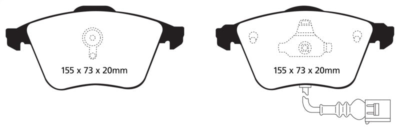 EBC yellowstuff brake pads front fits 2007 10 Audi Tt Quattro 3 2