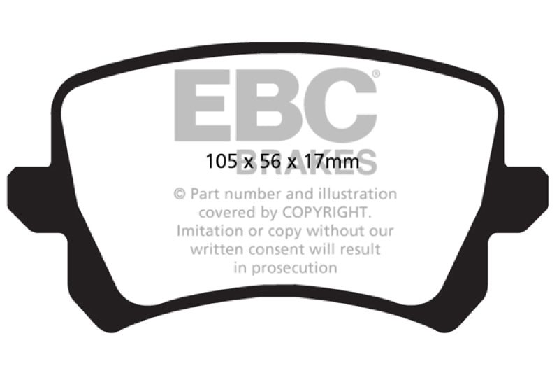 EBC yellowstuff brake pads rear fits 2008 17 Volkswagen Passat Cc