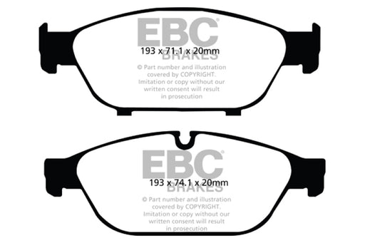 EBC greenstuff brake pads front part DP22086 fits 2012 Audi A6 Quattro 3 0 Supercharged