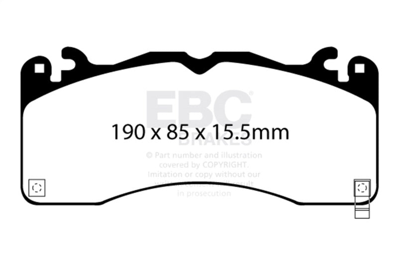 EBC yellowstuff brake pads front fits 2015 Ford Mustang 5 0