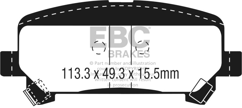 EBC yellowstuff brake pads rear fits 2015 Chevrolet Colorado 2 5
