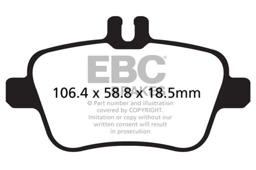 EBC ultimax brake pads rear part UD1646 fits 2013 Mercedes Benz Cla250 2 0 Turbo Ultimax2