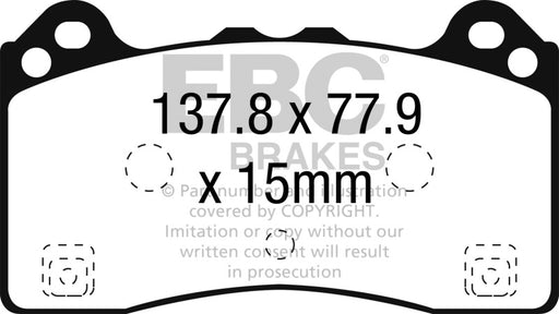 EBC redstuff brake pads front fits 2016 18 Ford Focus Rs