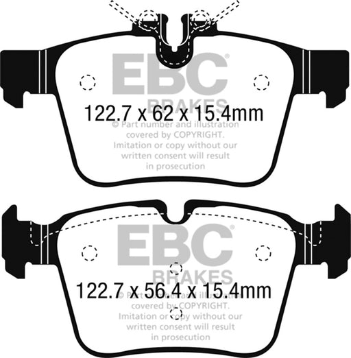EBC yellowstuff brake pads rear fits 2015 Mercedes Benz C300 W205 2 0 Turbo 4 Matic