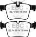 EBC yellowstuff brake pads rear fits 2015 Mercedes Benz C300 W205 2 0 Turbo 4 Matic