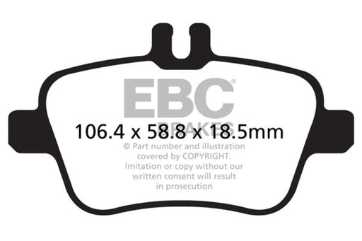 EBC ultimax brake pads rear part UD1646 fits 2013 Mercedes Benz Cla250 2 0 Turbo Ultimax2