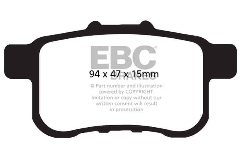 EBC yellowstuff brake pads rear fits 2009 14 Acura Tsx 2 4