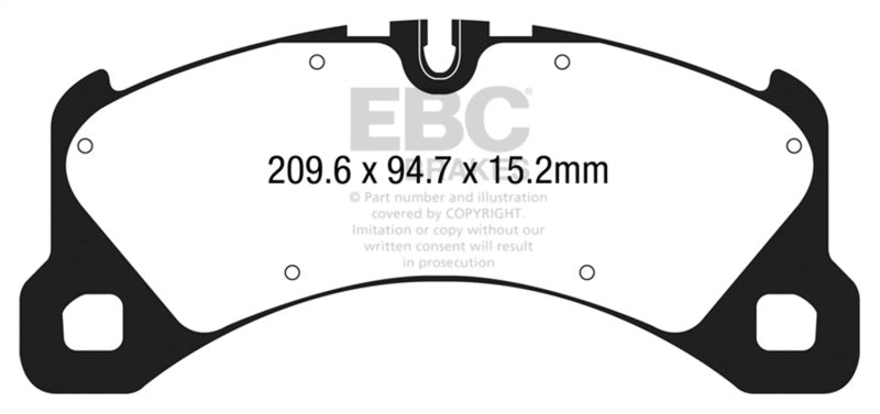 EBC yellowstuff brake pads front fits 2014 Porsche Macan Cast Iron