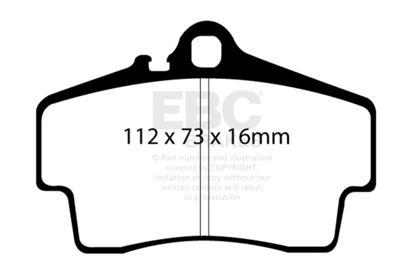 EBC yellowstuff brake pads rear fits 1998 05 Porsche 911 996 Cast Iron