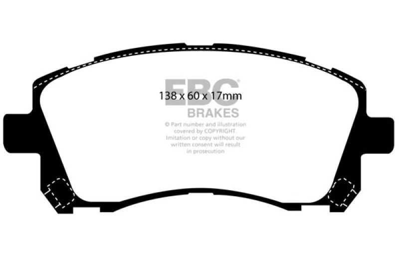 EBC yellowstuff brake pads front fits 1998 02 Subaru Forester 2 5